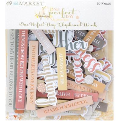 49 and Market One Perfect Day - Chipboard Set Words